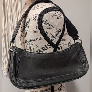 Derek Alexander Black Leather Shoulder Bag Y2K Mini 2000s